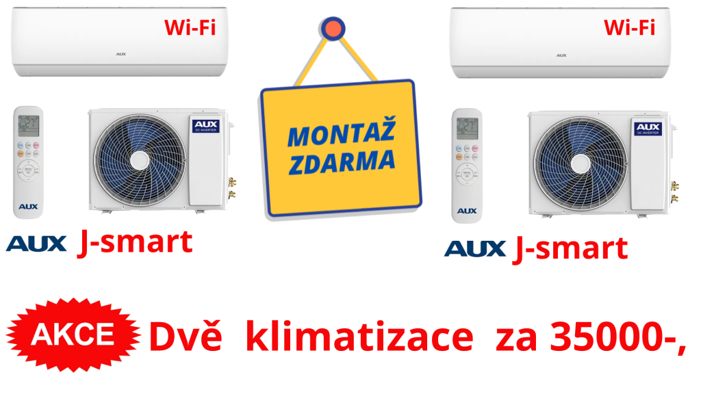 AUX J-SMART DVĚ KLIMATIZACE MONTAŽ ZDARMA